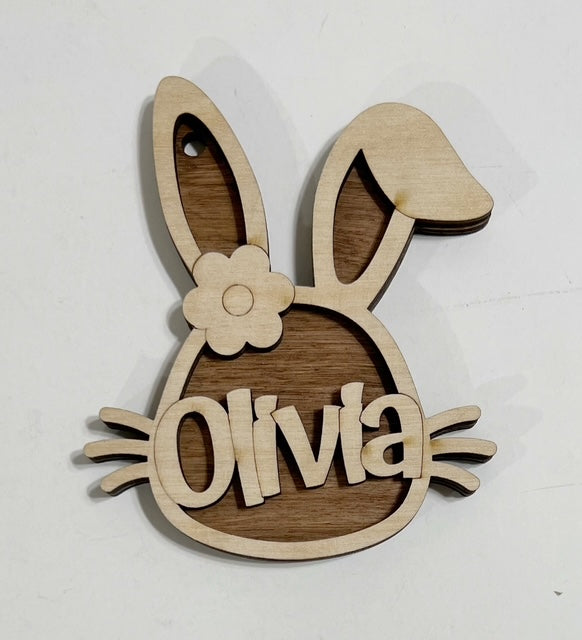 Custom Name Easter Bunny Basket Tags
