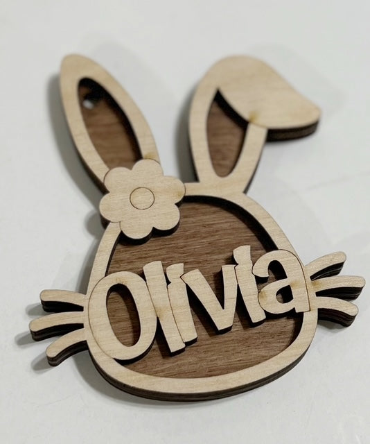 Custom Name Easter Bunny Basket Tags