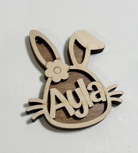 Custom Name Easter Bunny Basket Tags