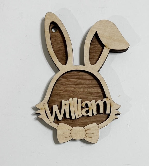 Custom Name Easter Bunny Basket Tags