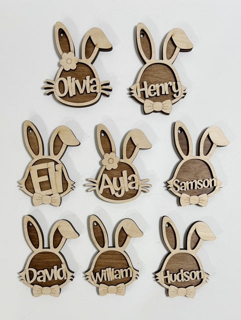 Custom Name Easter Bunny Basket Tags