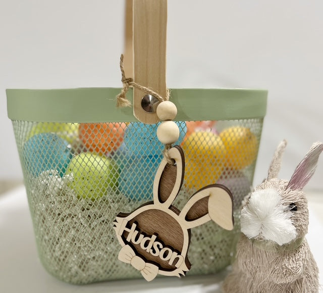 Custom Name Easter Bunny Basket Tags