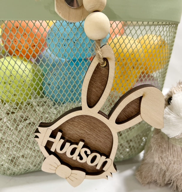 Custom Name Easter Bunny Basket Tags