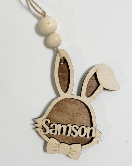 Custom Name Easter Bunny Basket Tags