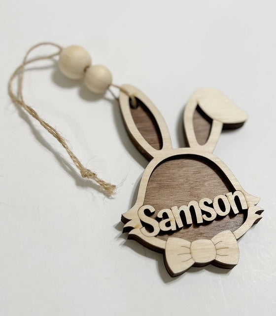 Custom Name Easter Bunny Basket Tags