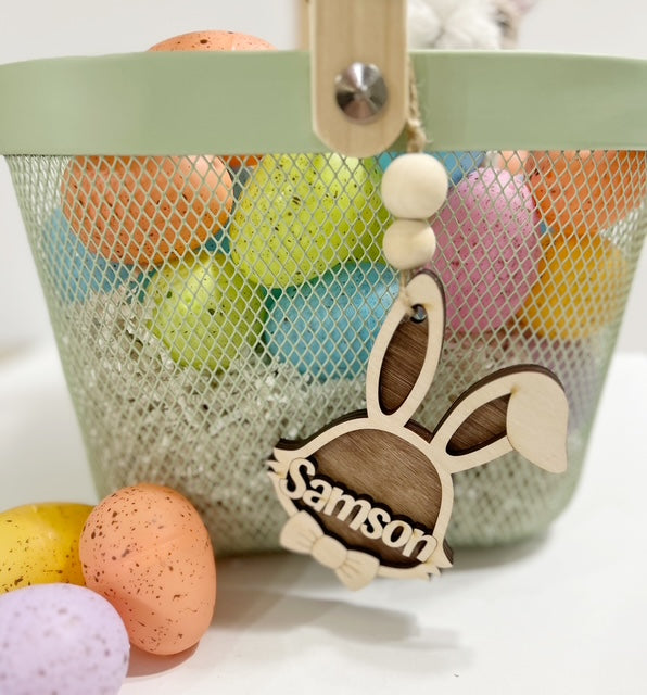Custom Name Easter Bunny Basket Tags