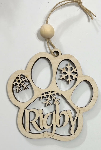Personalized Pet Pawprint Ornament Car Charm