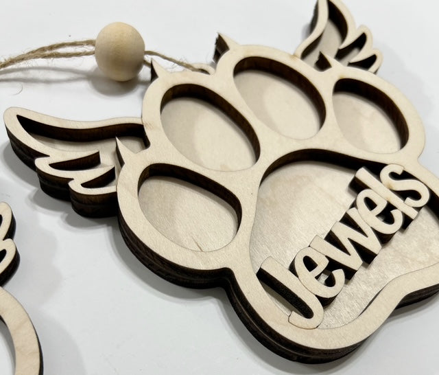 Personalized Pet Pawprint Ornament Car Charm