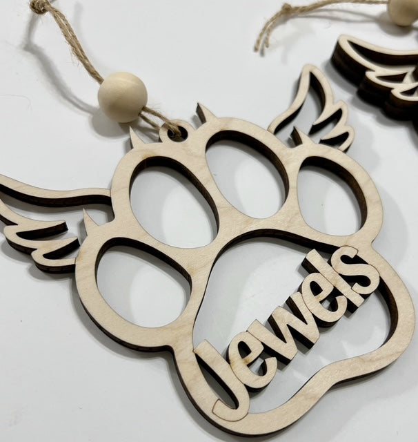 Personalized Pet Pawprint Ornament Car Charm