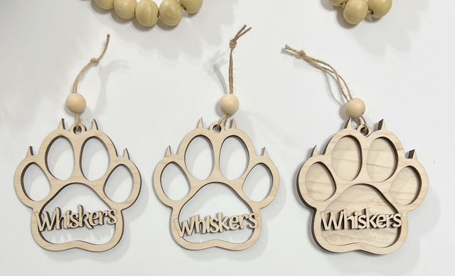 Personalized Pet Pawprint Ornament Car Charm