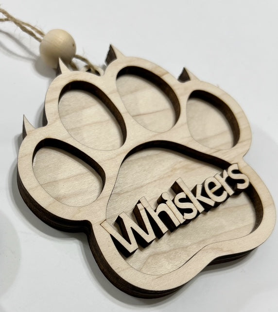 Personalized Pet Pawprint Ornament Car Charm