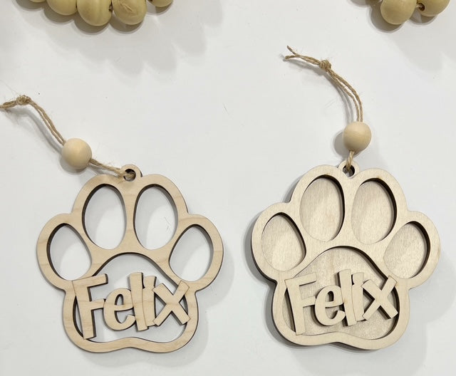 Personalized Pet Pawprint Ornament Car Charm
