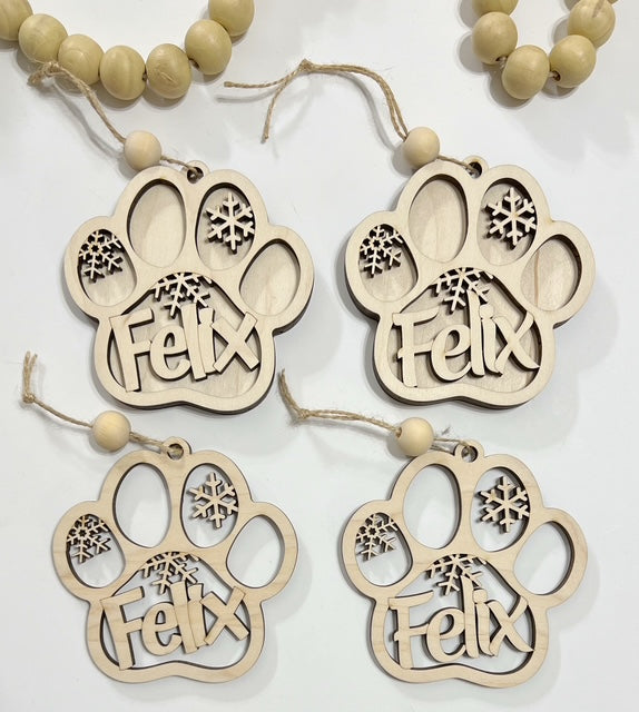 Personalized Pet Pawprint Ornament Car Charm