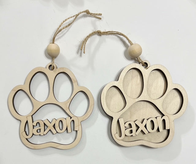 Personalized Pet Pawprint Ornament Car Charm